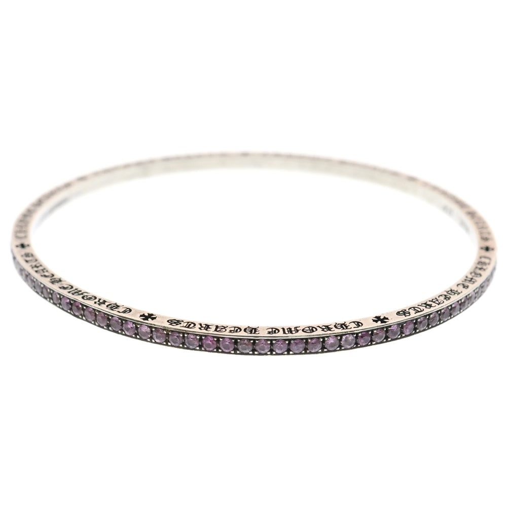 CHROME HEARTS(クロムハーツ) 3mm SPACER BANGLE AFTER P SAP 3mmスペーサー アフターPAVEピンクサファイア バングル ブレスレット シルバー