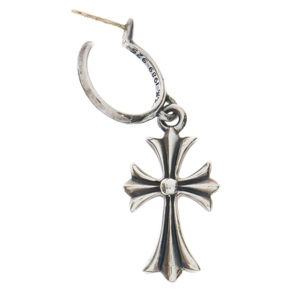 CHROME HEARTS(クロムハーツ) TINY CH CROSS AFTER P SAP タイニーCHクロス アフターPAVEサファイア フープピアス シルバー
