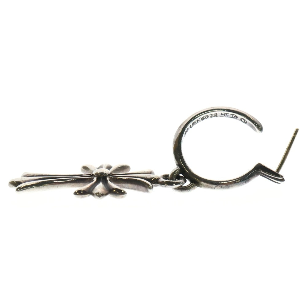 CHROME HEARTS(クロムハーツ) TINY CH CROSS AFTER P SAP タイニーCHクロス アフターPAVEサファイア フープピアス シルバー