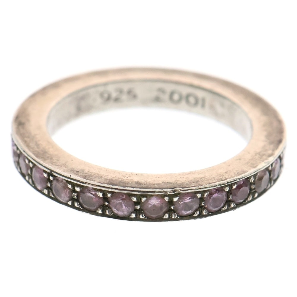 CHROME HEARTS(クロムハーツ) 3mm SPACER AFTER P SAP 3mmスペーサー アフター パヴェ ピンクサファイア リング シルバー