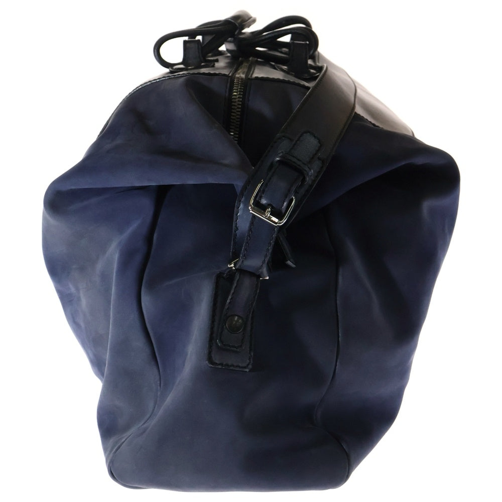 Berluti(ベルルッティ) ブルーパティーヌ レザー スウェード切り替え ボストン トラベル バッグ ネイビー MB0183