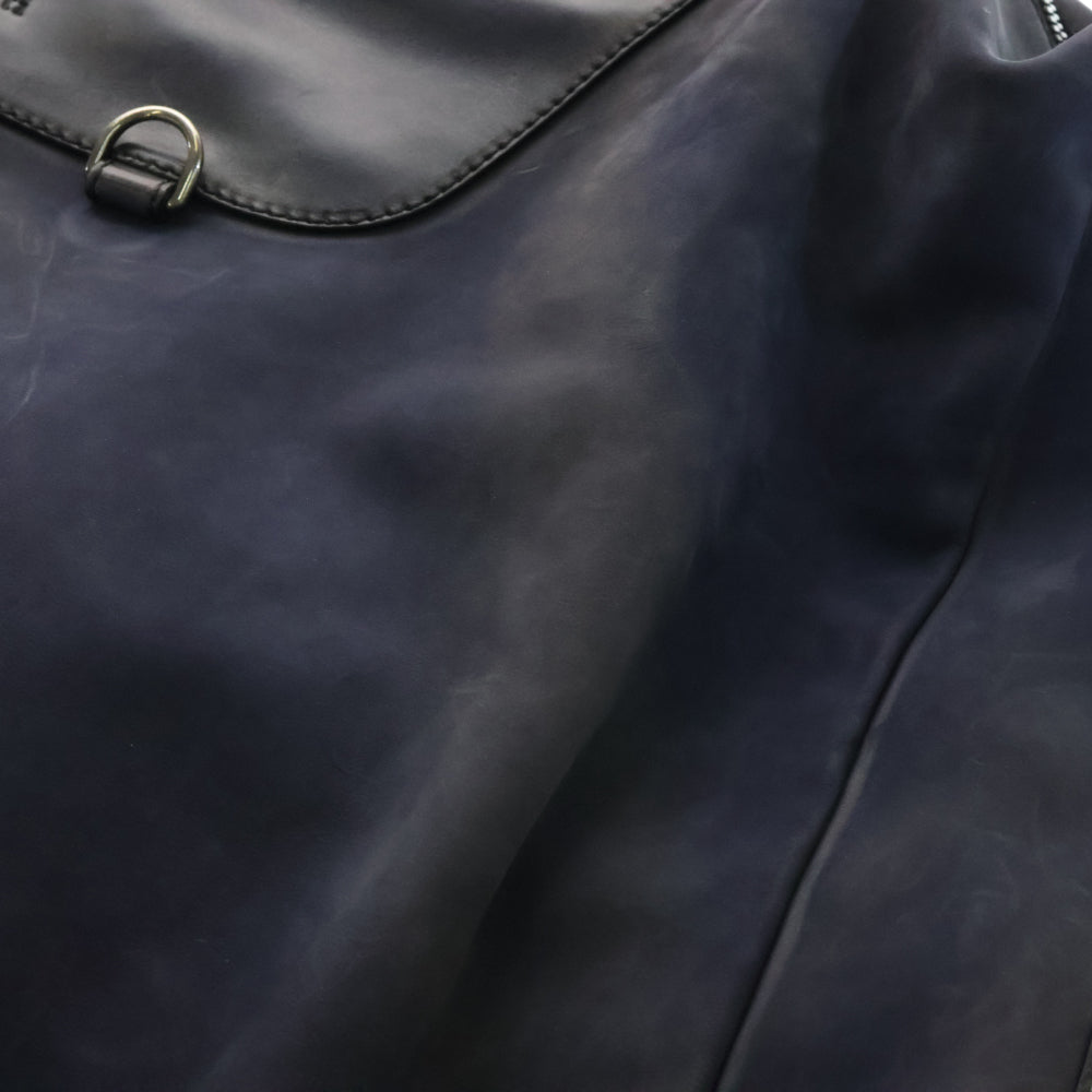 Berluti(ベルルッティ) ブルーパティーヌ レザー スウェード切り替え ボストン トラベル バッグ ネイビー MB0183