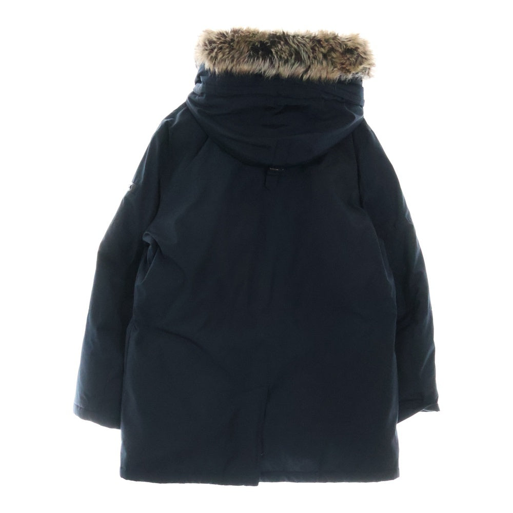 MICHAEL KORS(マイケルコース) レイヤードデザイン ファー付き フーデッド 中綿 ロングジャケット ネイビー MC27390