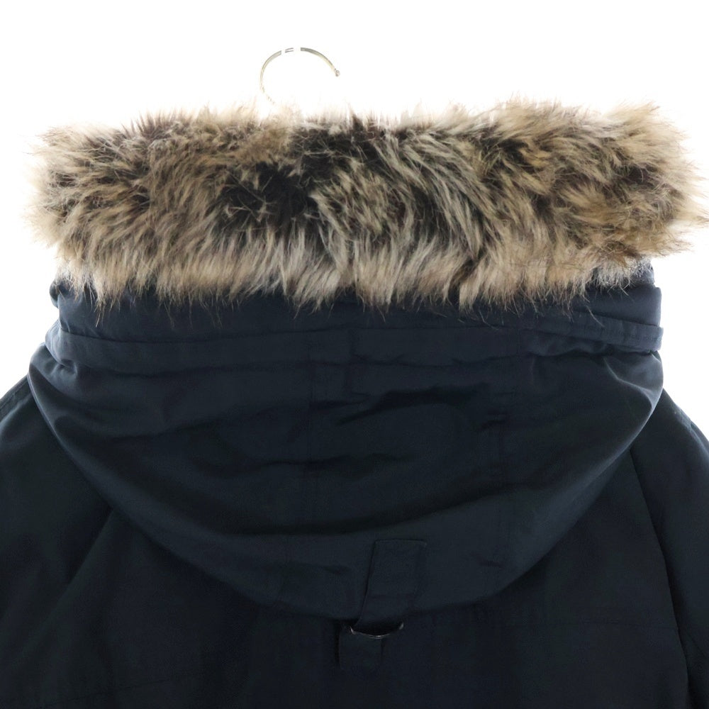 MICHAEL KORS(マイケルコース) レイヤードデザイン ファー付き フーデッド 中綿 ロングジャケット ネイビー MC27390