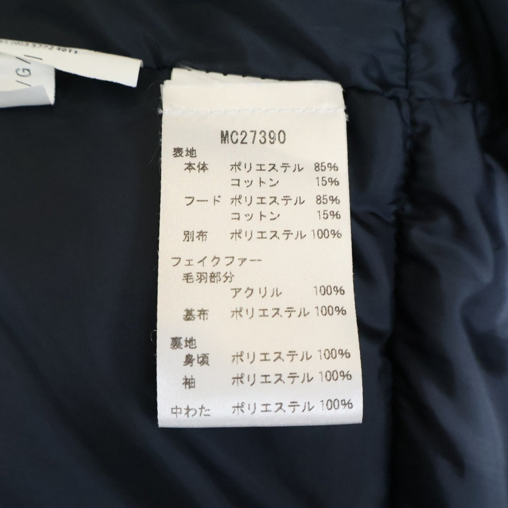 MICHAEL KORS(マイケルコース) レイヤードデザイン ファー付き フーデッド 中綿 ロングジャケット ネイビー MC27390
