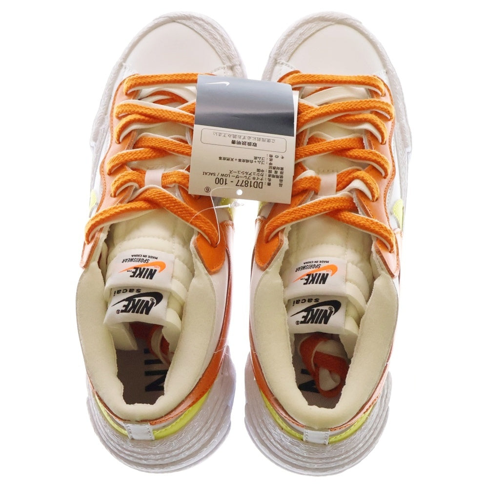 NIKE(ナイキ) ×sacai BLAZER LOW MAGMA ORANGE サカイ ブレザー マグマオレンジ ローカットスニーカー ホワイト/オレンジ US10/28cm DD1877-100