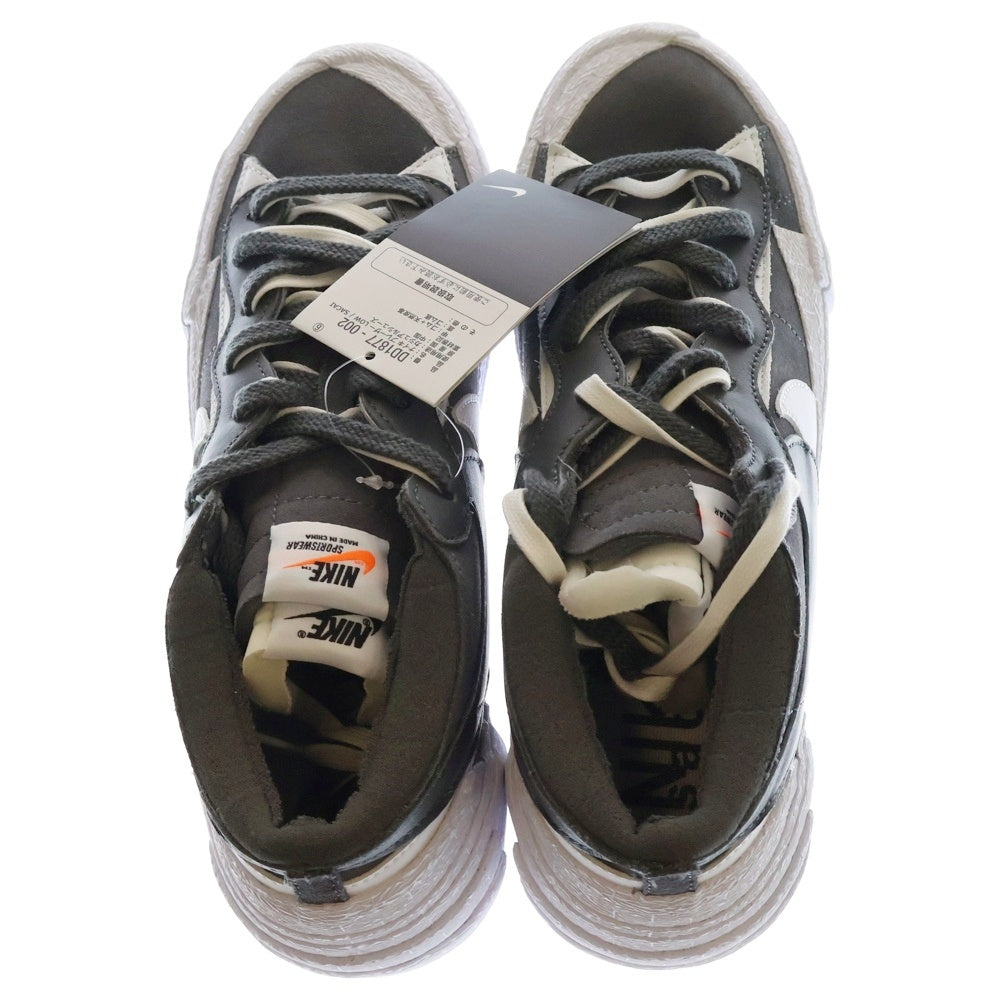 NIKE(ナイキ) ×sacai BLAZER LOW IRON GREY サカイ ブレザー アイアングレー ローカットスニーカー グレー/ホワイト US10/28cm DD1877-002