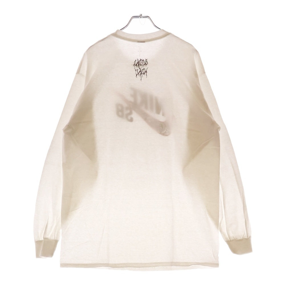 NIKE SB(ナイキエスビー) 20SS ×CACTUS JACK TRAVIS SCOTT LOGO L/S TEE カクタスジャック トラヴィススコット ロゴロングスリーブ 長袖Tシャツ ホワイト