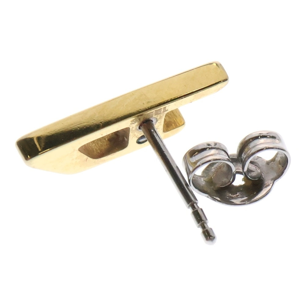 DIESEL(ディーゼル) GOLD-TONE STAINLESS STEEL STUD EARRING ゴールド トーン ステンレス スタッド イヤリング ピアス ゴールド DX1520 00DJW