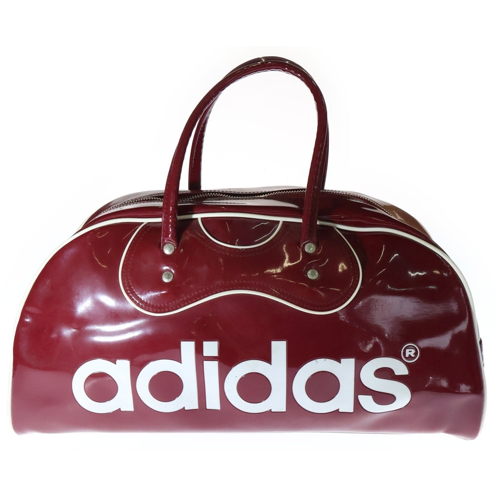 adidas(アディダス) 80S VINTAGE ビンテージ ロゴデザイン エナメル ボストントラベルバック ワインレッド