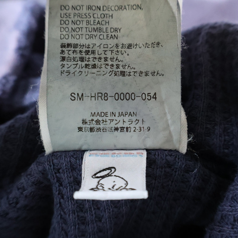 SAINT MICHAEL(セントマイケル) 25SS ZIP UP HOODIE DOUBLE FACE ジップアップフーディー ダブル フェイス ダメージ加工 パーカー ネイビー SM-HR8-0000-054