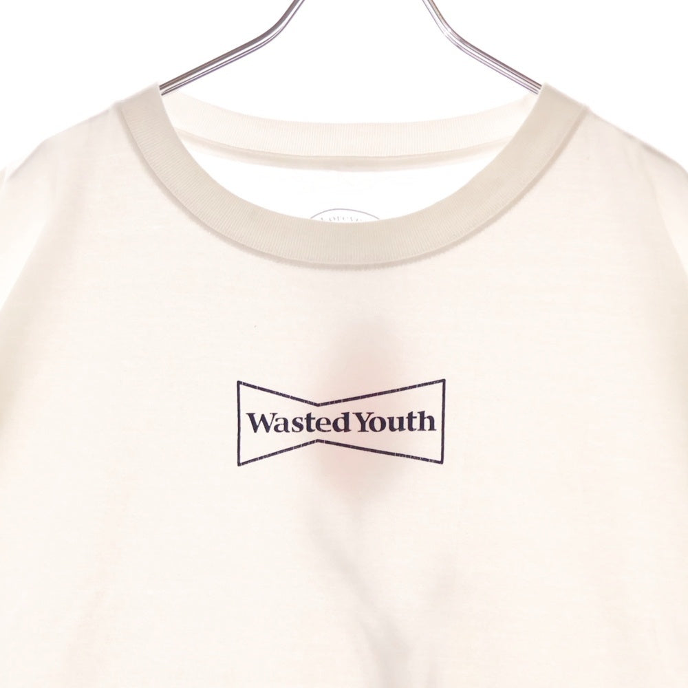 WASTED YOUTH(ウェイステッドユース) FLOWER CAN S/S TEE フラワープリントTシャツ 半袖クルーネックカットソー ホワイト
