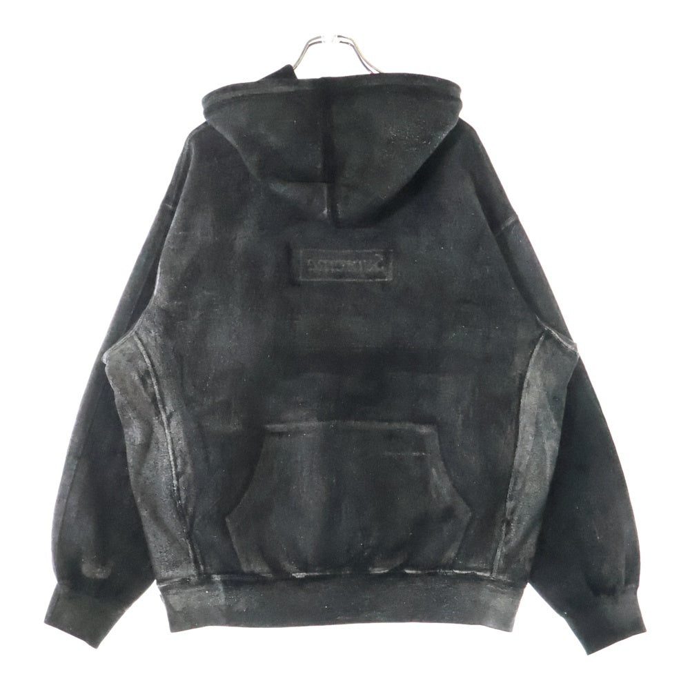 SUPREME(シュプリーム) 24SS ×MM6 Maison Margiela Foil Box Logo Hooded Sweatshirt エムエムシックスメゾンマルジェラ ボックスロゴ スウェット プルオーバーパーカー ブラック