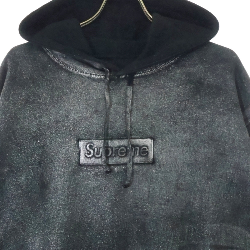 SUPREME(シュプリーム) 24SS ×MM6 Maison Margiela Foil Box Logo Hooded Sweatshirt エムエムシックスメゾンマルジェラ ボックスロゴ スウェット プルオーバーパーカー ブラック