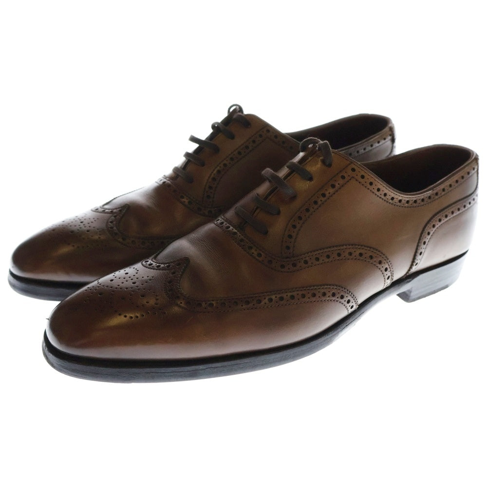 Crockett&Jones(クロケットアンドジョーンズ) 外羽根 ウイングチップ レザー シューズ ブラウン