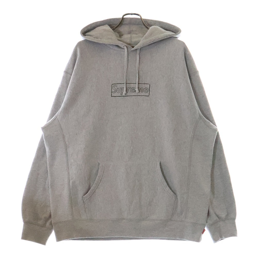 SUPREME(シュプリーム) 21SS ×KAWS Chalk Logo Hooded Sweatshirt カウズ チョークロゴフーデッドスウェットシャツ プルオーバーフーディー パーカー グレー