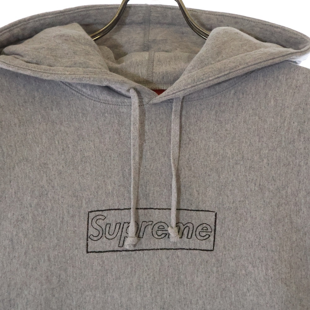 SUPREME(シュプリーム) 21SS ×KAWS Chalk Logo Hooded Sweatshirt カウズ チョークロゴフーデッドスウェットシャツ プルオーバーフーディー パーカー グレー