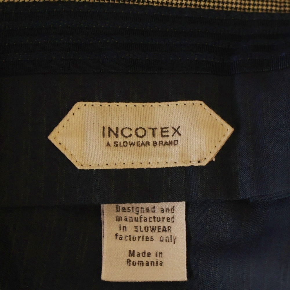 INCOTEX(インコテックス) ハウンドトゥース ウール スラックス パンツ グレー 002x1