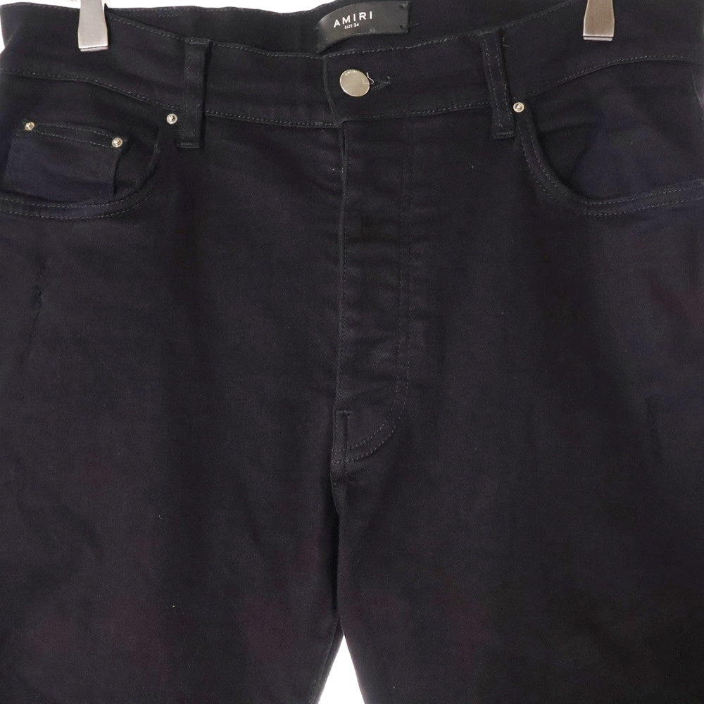 AMIRI(アミリ) ダメージ加工 ボタンフライ ストレッチ スリムスキニー デニムパンツ ジーンズ ブラック