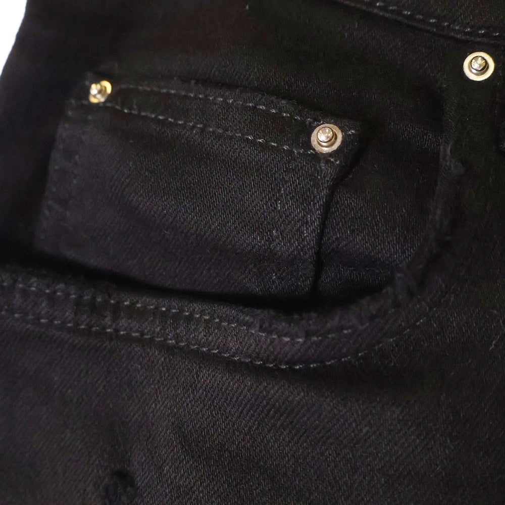 AMIRI(アミリ) ダメージ加工 ボタンフライ ストレッチ スリムスキニー デニムパンツ ジーンズ ブラック