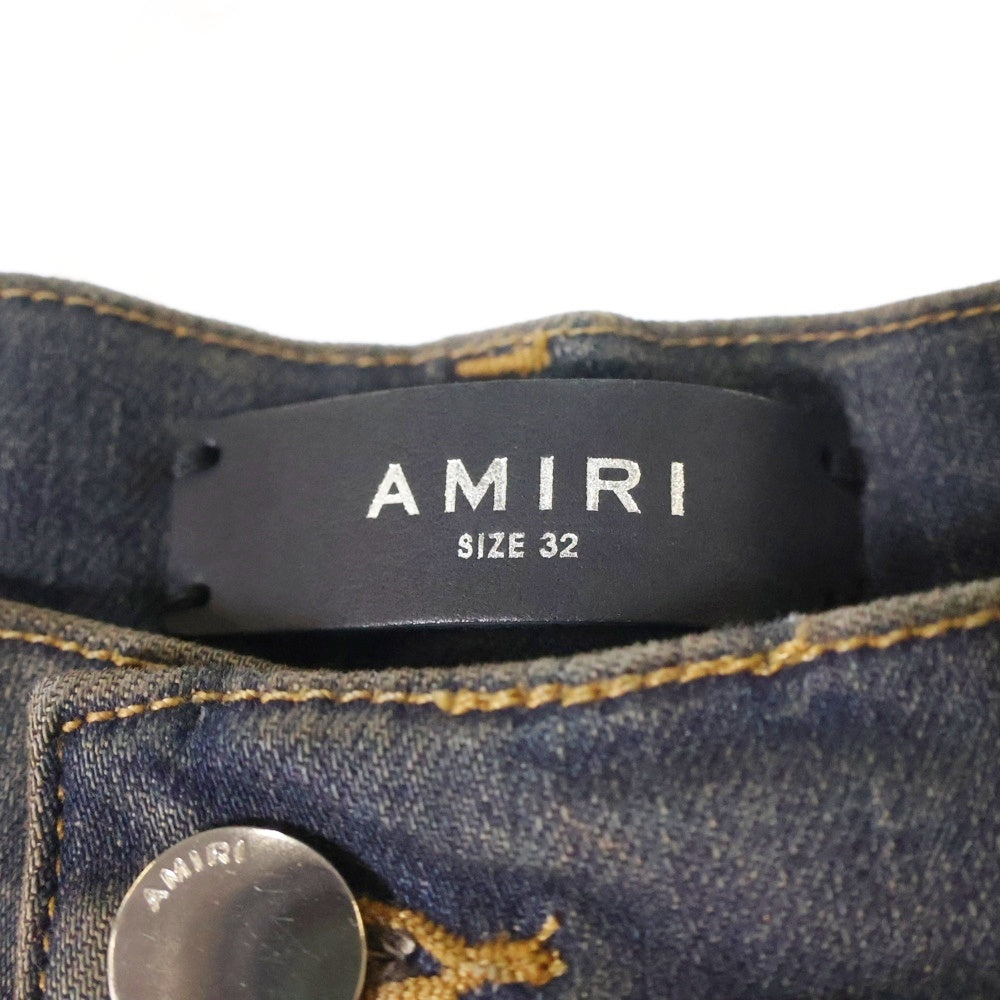 AMIRI(アミリ) 23AW STACK FLAIR JEAN 裾スナップボタン ダメージ加工 スタック フレア ジーンズ デニムパンツ インディゴ PS23MDF001