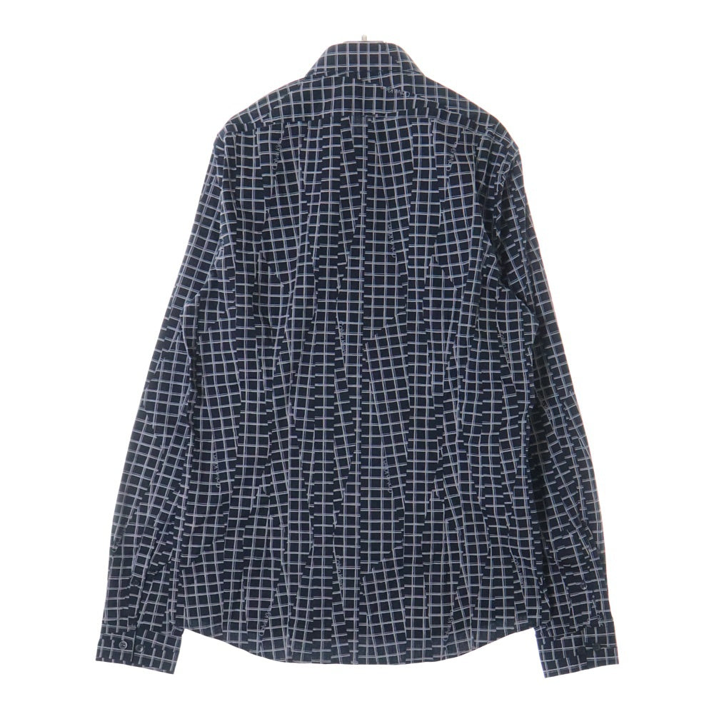 Calvin Klein(カルバンクライン) チェック柄 ロングスリーブ 長袖シャツ ブラック