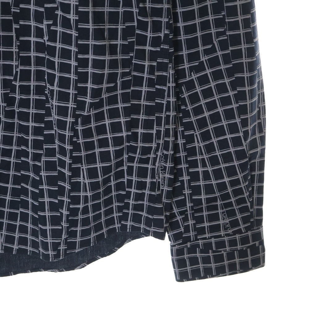 Calvin Klein(カルバンクライン) チェック柄 ロングスリーブ 長袖シャツ ブラック