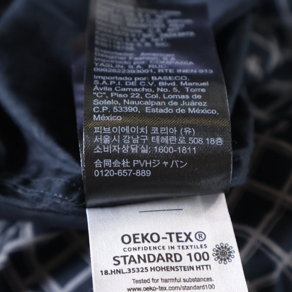 Calvin Klein(カルバンクライン) チェック柄 ロングスリーブ 長袖シャツ ブラック