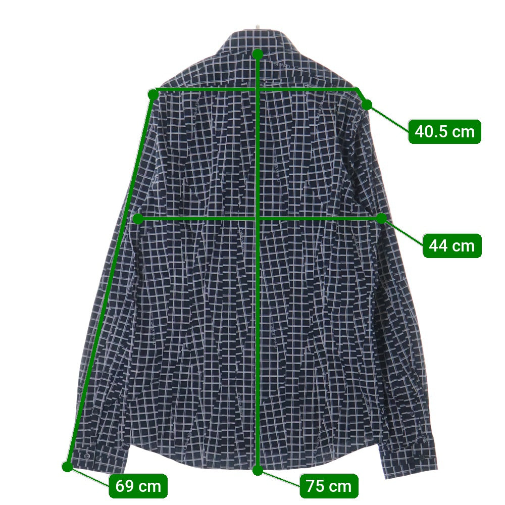 Calvin Klein(カルバンクライン) チェック柄 ロングスリーブ 長袖シャツ ブラック