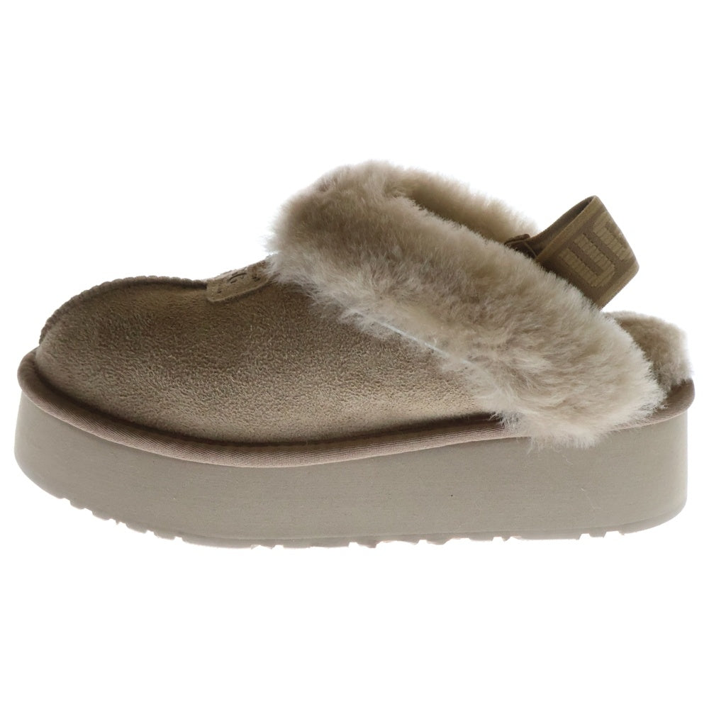 UGG(アグ) COQUETTE PLATFORM SLIPPER コケット プラットフォーム スリッパ ファーサンダル ロゴパッチ付き ブラウン レディース OB114PD