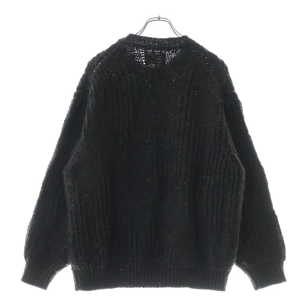 YOKE(ヨーク) 22AW IREGULAR KNITTED CREWNECK SWEATER イレギュラー クルーネック ニット セーター ブラック YK22AW0426S
