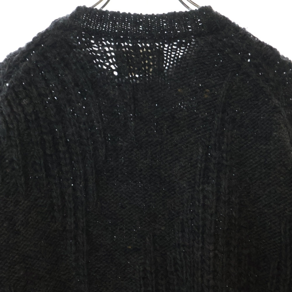 YOKE(ヨーク) 22AW IREGULAR KNITTED CREWNECK SWEATER イレギュラー クルーネック ニット セーター ブラック YK22AW0426S