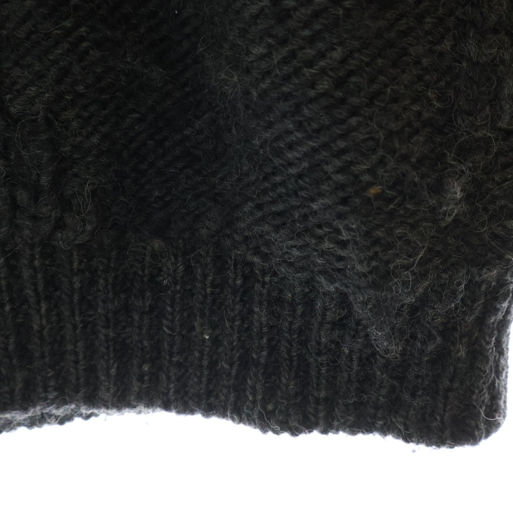 YOKE(ヨーク) 22AW IREGULAR KNITTED CREWNECK SWEATER イレギュラー クルーネック ニット セーター ブラック YK22AW0426S