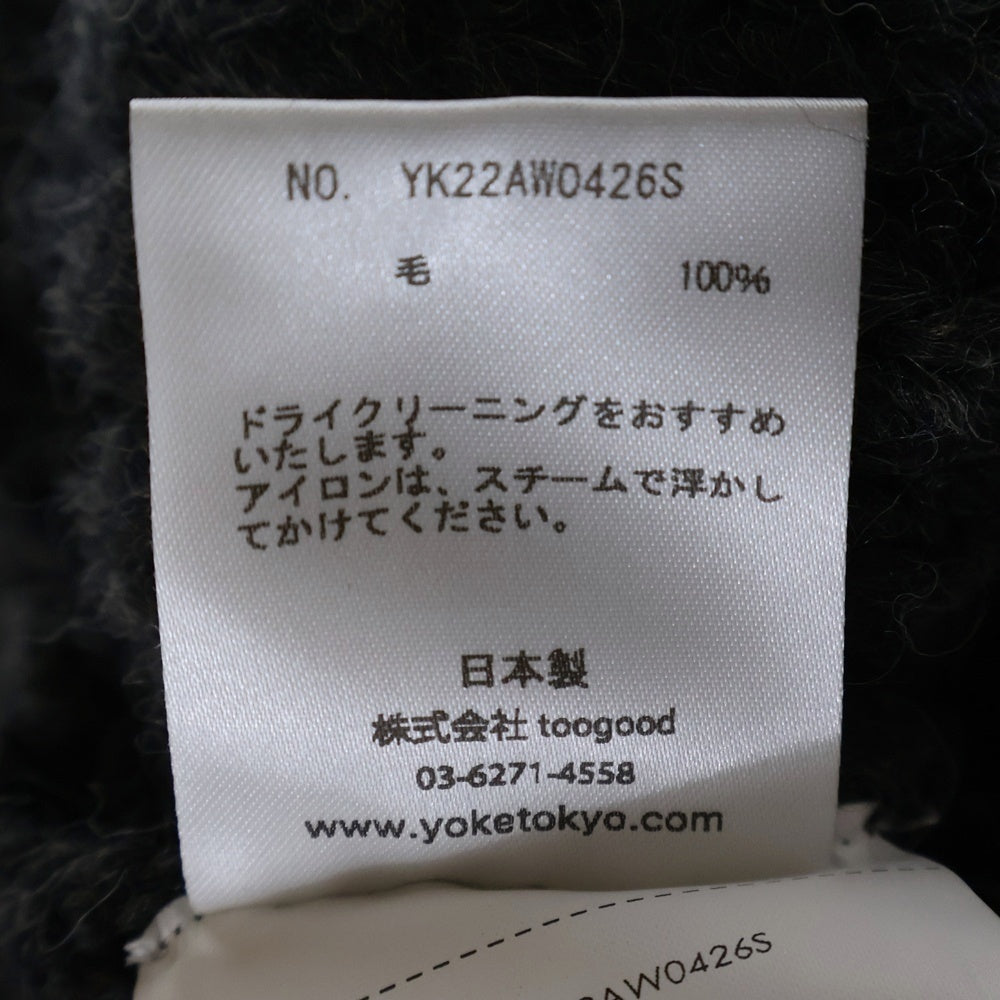 YOKE(ヨーク) 22AW IREGULAR KNITTED CREWNECK SWEATER イレギュラー クルーネック ニット セーター ブラック YK22AW0426S