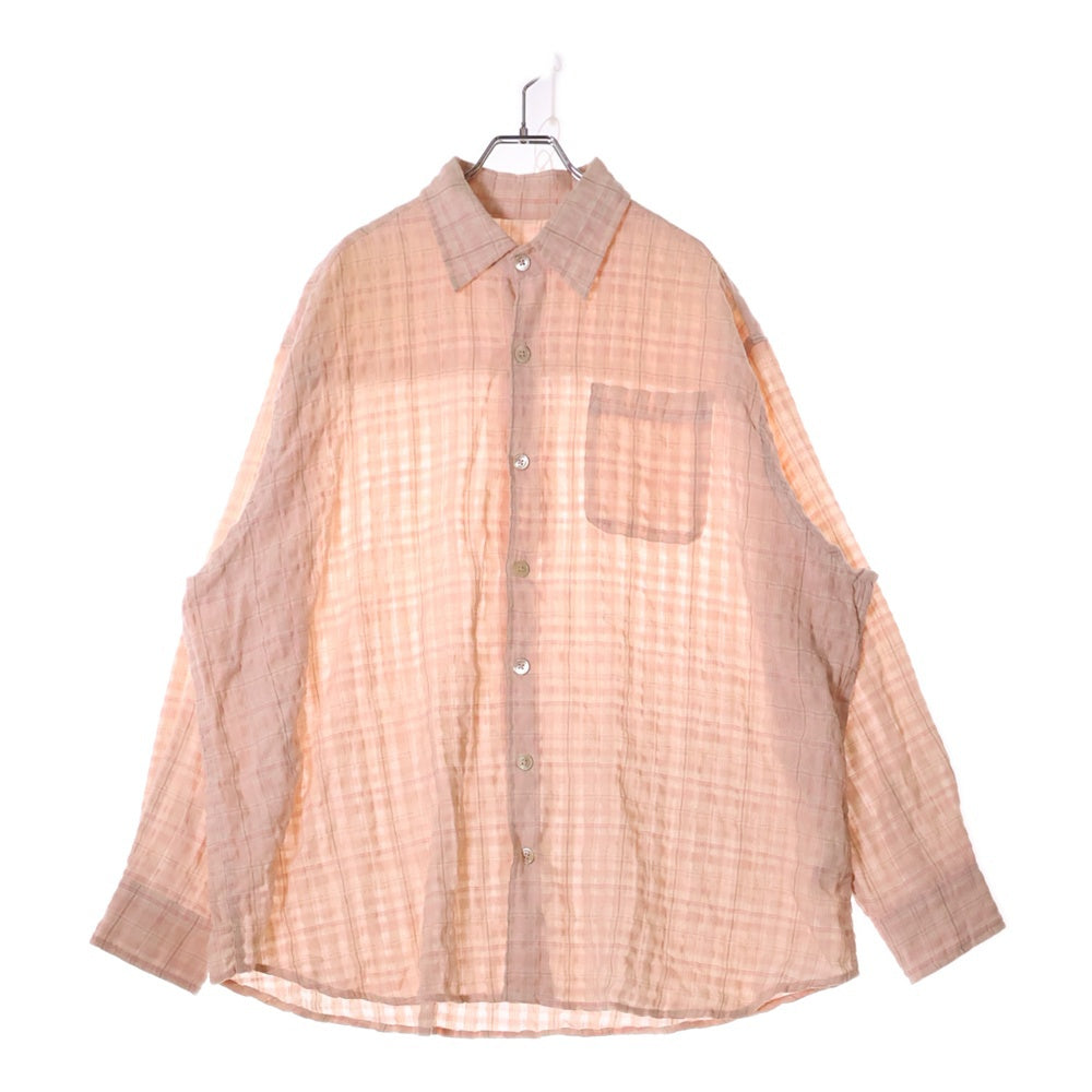 OUR LEGACY(アワーレガシー) 24SS BORROWED SHIRT ブロー 長袖チェックシャツ ピンク M2242BP