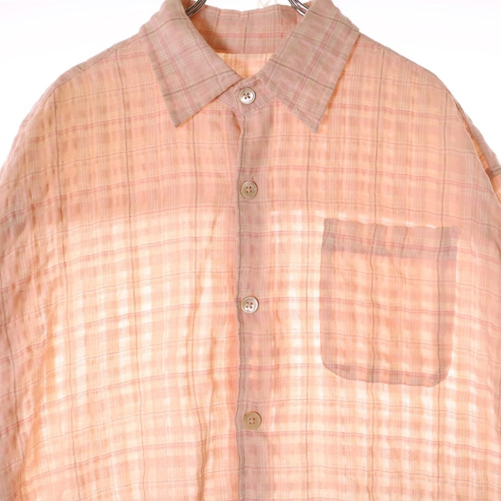 OUR LEGACY(アワーレガシー) 24SS BORROWED SHIRT ブロー 長袖チェックシャツ ピンク M2242BP