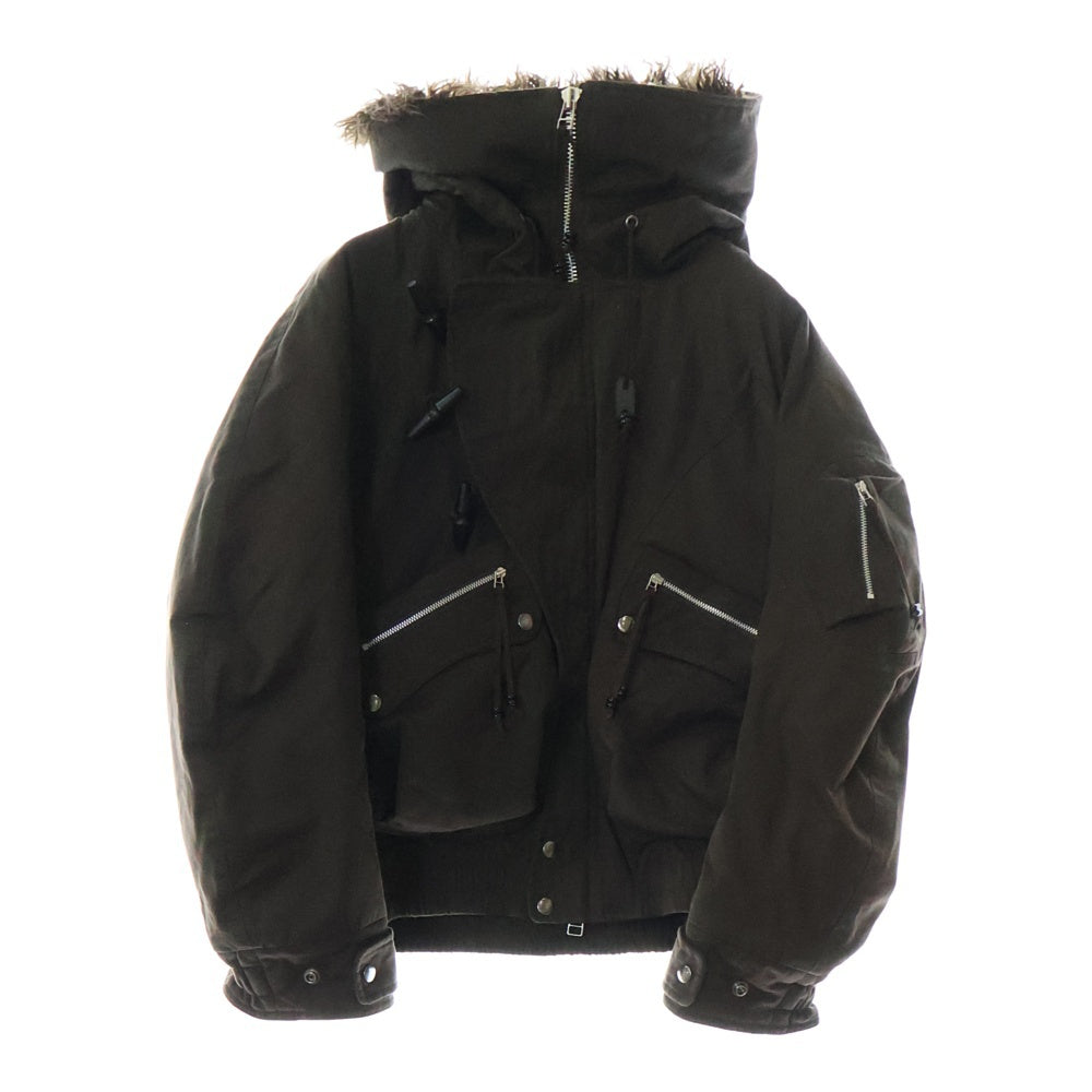NVRFRGT(ネバーフォーゲット) 24AW PADDED HOODED BOMBER JACKET パット入り フーデット ボンバージャケット ブラウン NF242J04