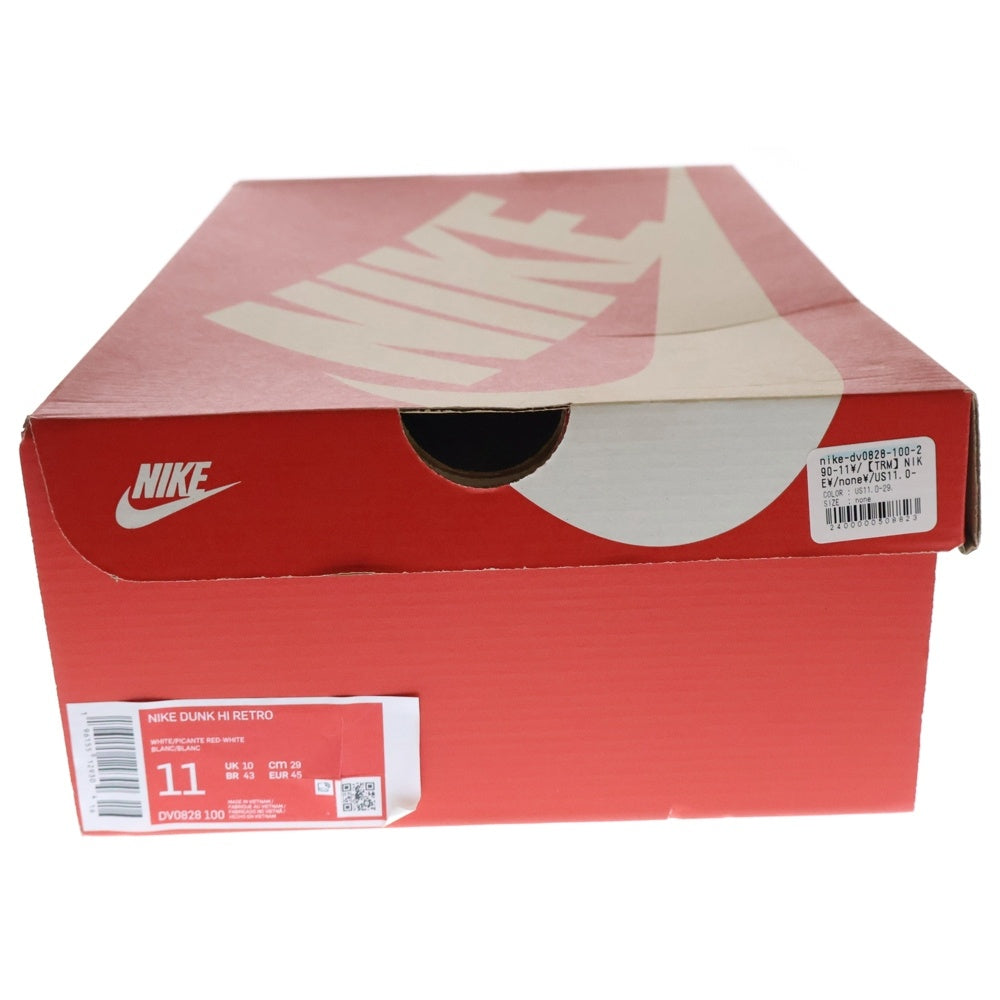 NIKE(ナイキ) DUNK HIGH PICANTE RED ダンク ピカンテレッド ハイカットスニーカー ホワイト/レッド US10/29cm DV0828-100