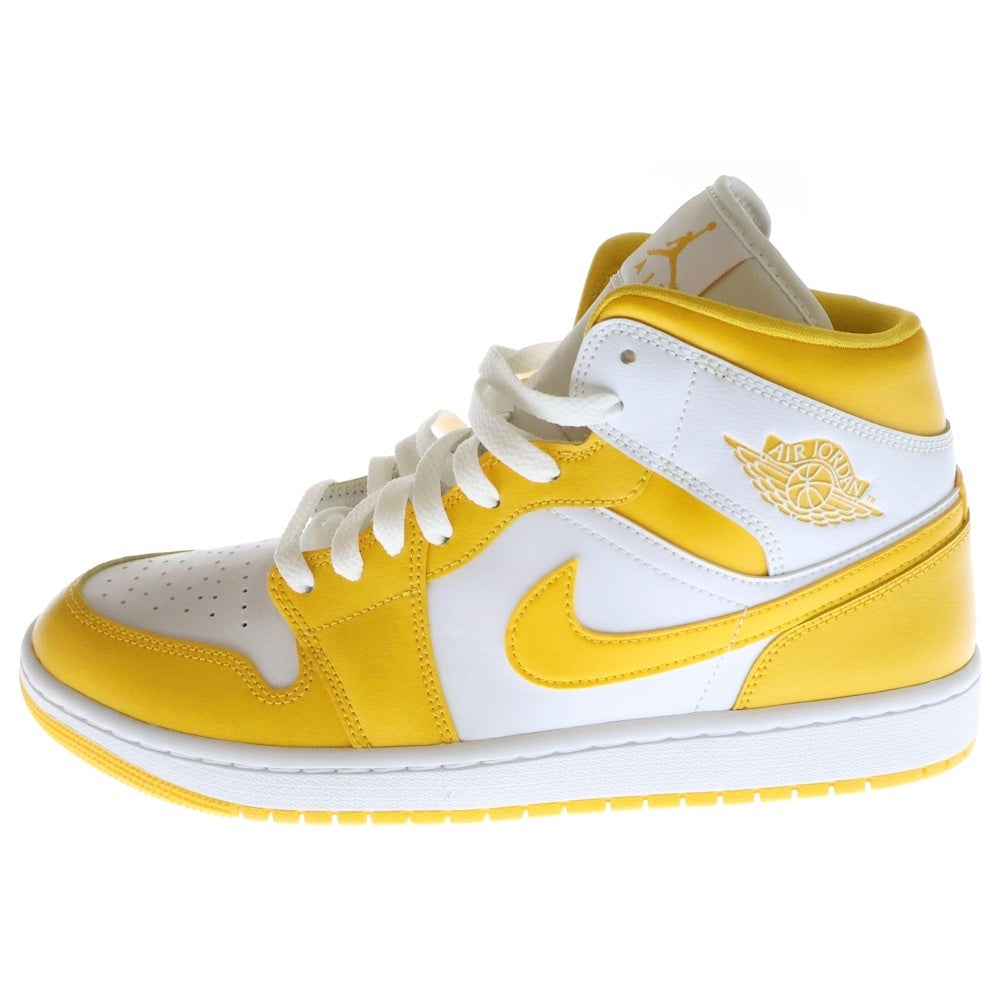 NIKE(ナイキ) WMNS AIR JORDAN 1 MID LEMON ウィメンズ エアジョーダン1 レモン ミッドカットスニーカー ホワイト/イエロー レディース US11.5/28.5cm BQ6472-117