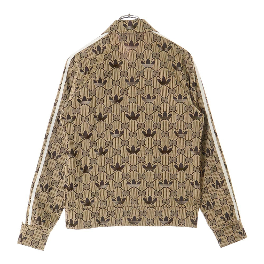 GUCCI(グッチ) 23SS ×adidas GG Trefoil Track Jacket アディダス GGトレフォイル 総柄 サイドスリーストライプ トラックジャケット ブラウン 722998 XJE10
