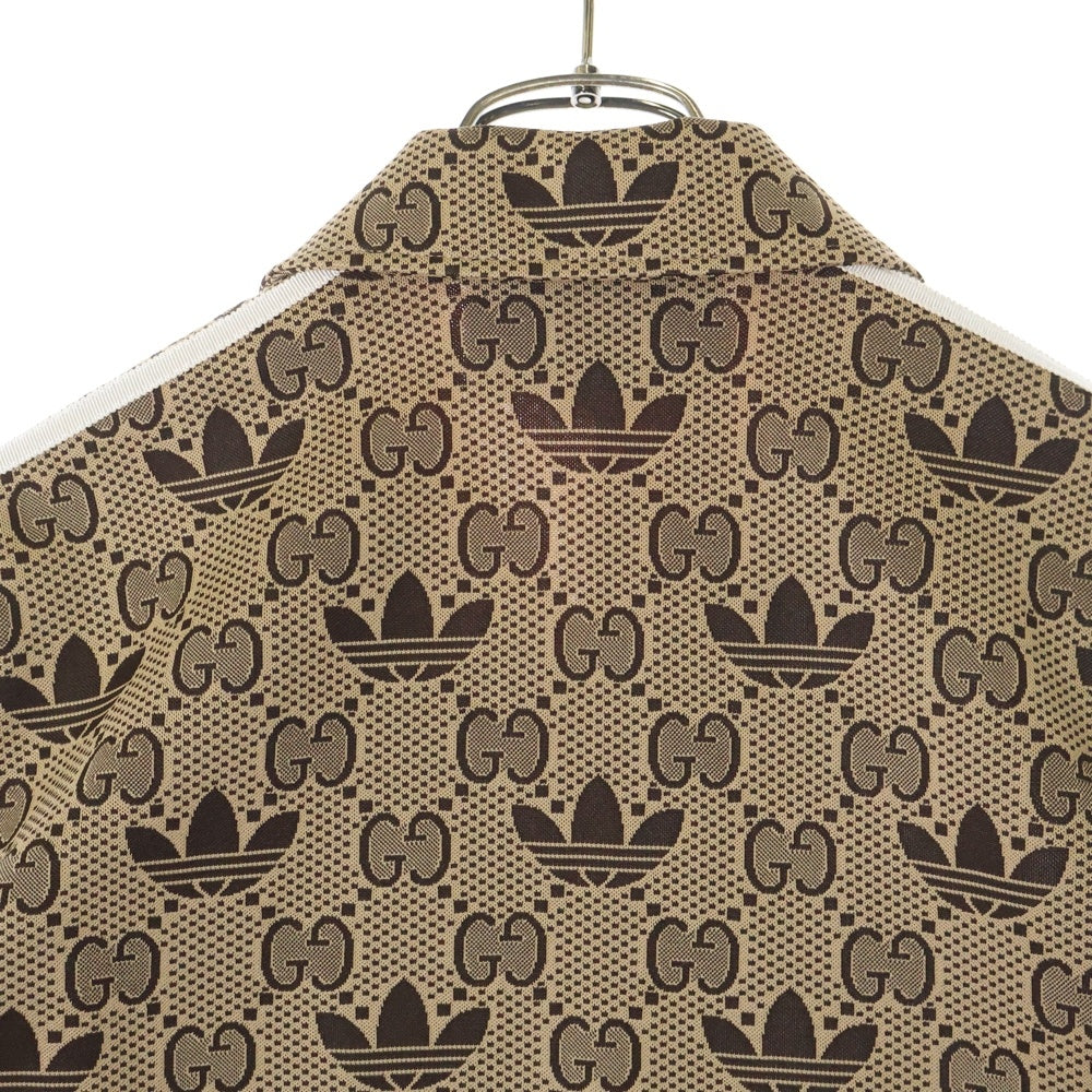 GUCCI(グッチ) 23SS ×adidas GG Trefoil Track Jacket アディダス GGトレフォイル 総柄 サイドスリーストライプ トラックジャケット ブラウン 722998 XJE10