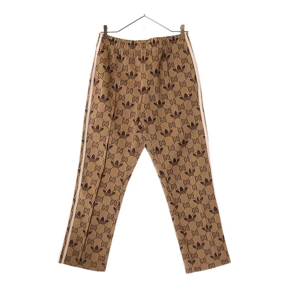 GUCCI(グッチ) 23SS ×adidas GG Trefoil Track Pants アディダス GGトレフォイル 総柄 トラックロングパンツ ブラウン 722999 XJE10