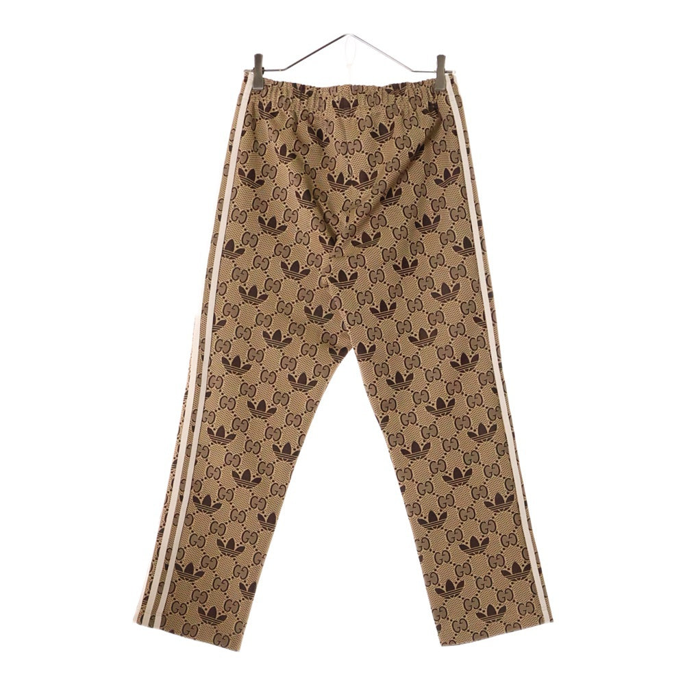 GUCCI(グッチ) 23SS ×adidas GG Trefoil Track Pants アディダス GGトレフォイル 総柄 トラックロングパンツ ブラウン 722999 XJE10