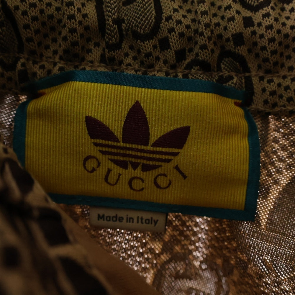 GUCCI(グッチ) 23SS ×adidas GG Trefoil Track Pants アディダス GGトレフォイル 総柄 トラックロングパンツ ブラウン 722999 XJE10