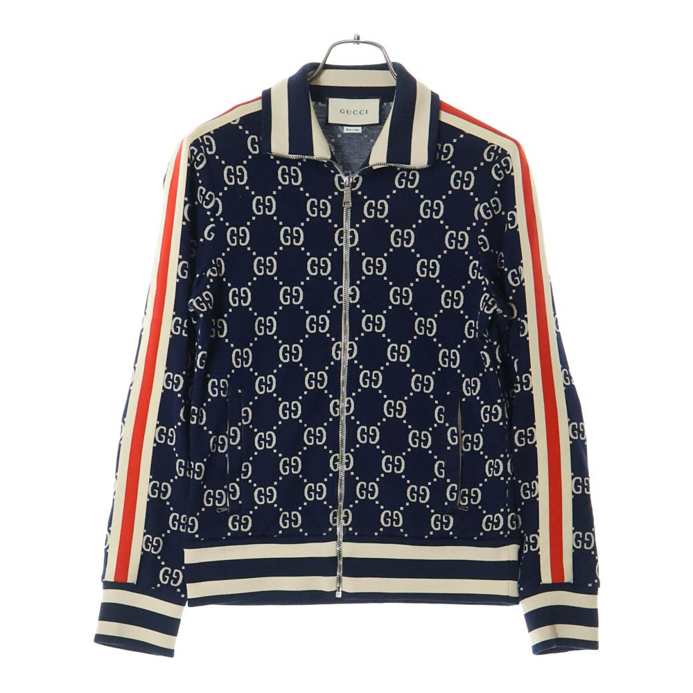 GUCCI(グッチ) 18AW GG Jacquard Cotton Jacket GGジャカード コットン サイドライン トラックジャケット ネイビー 496919 X9V05