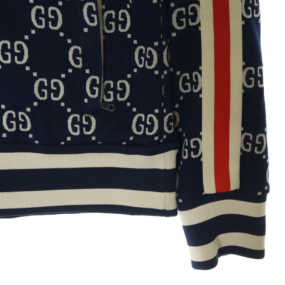 GUCCI(グッチ) 18AW GG Jacquard Cotton Jacket GGジャカード コットン サイドライン トラックジャケット ネイビー 496919 X9V05