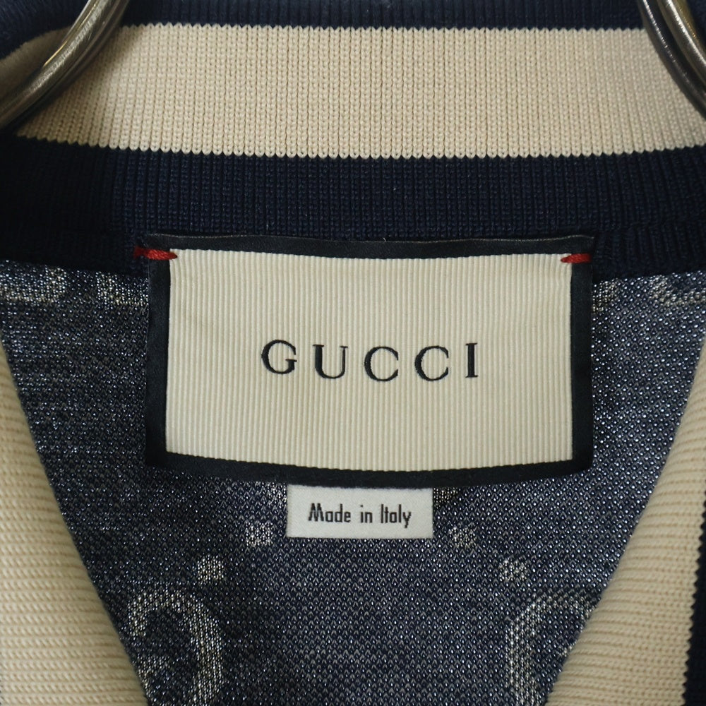 GUCCI(グッチ) 18AW GG Jacquard Cotton Jacket GGジャカード コットン サイドライン トラックジャケット ネイビー 496919 X9V05