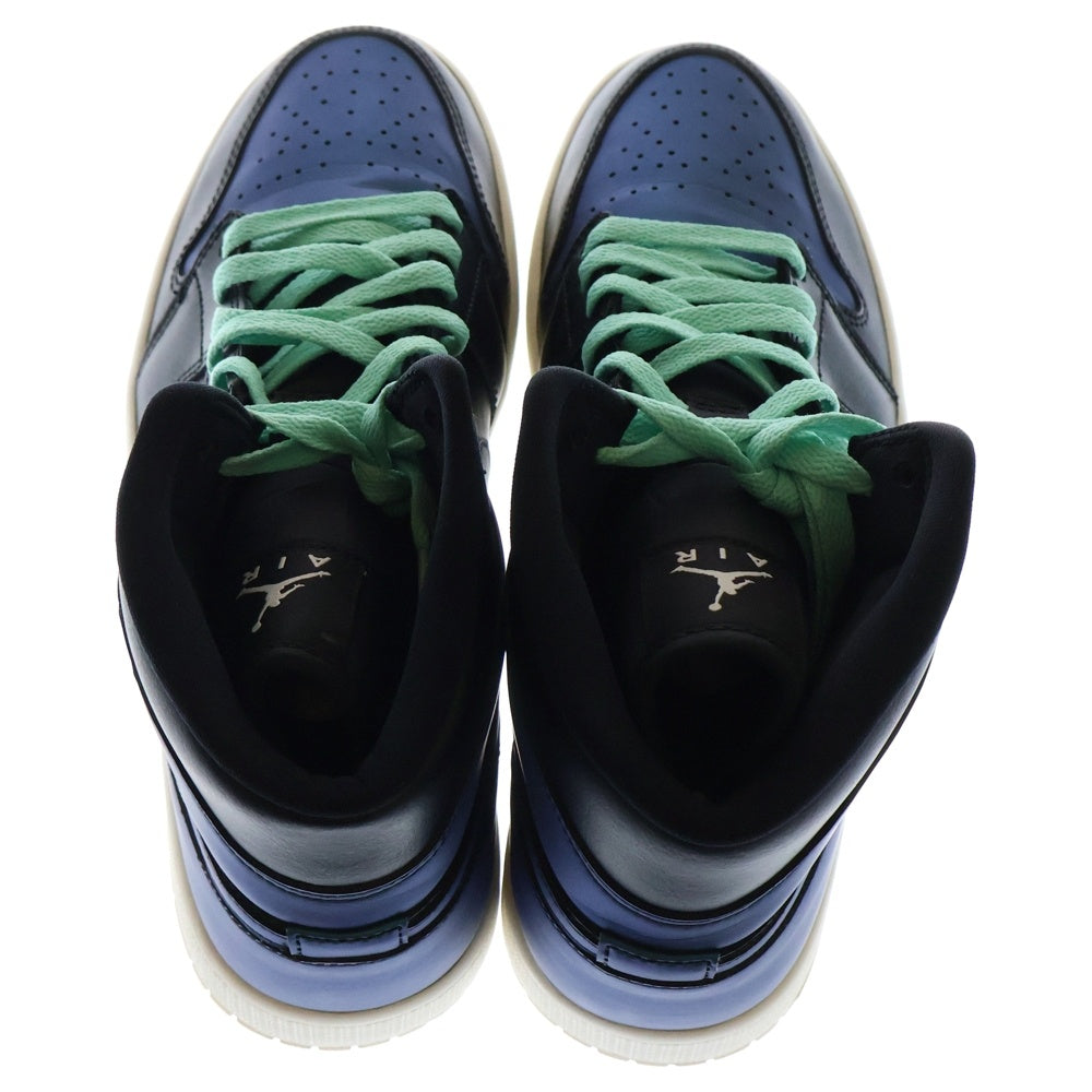 NIKE(ナイキ) AIR JORDAN 1 MID IRIDESCENT エア ジョーダン ワン ミッド イリディセント ハイカットスニーカー ブルー/ブラック US10.5/27.5cm BQ6472-009