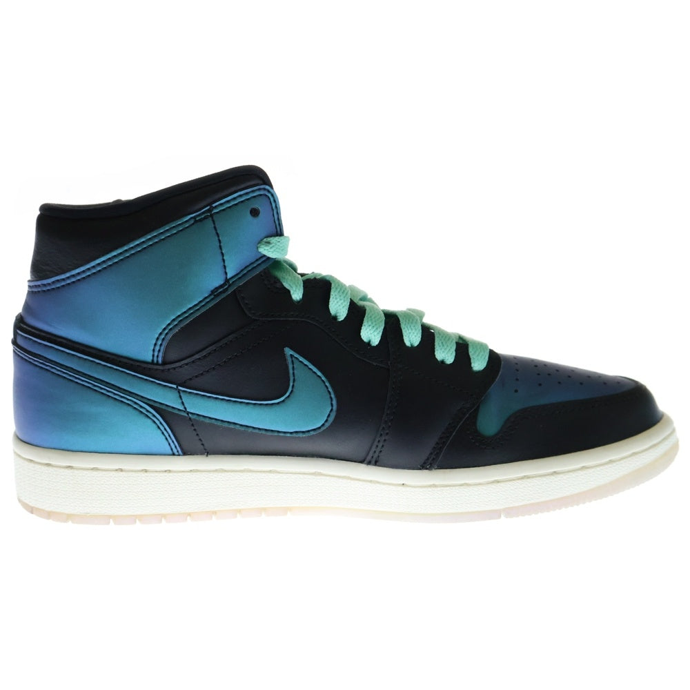 NIKE(ナイキ) AIR JORDAN 1 MID IRIDESCENT エア ジョーダン ワン ミッド イリディセント ハイカットスニーカー ブルー/ブラック US10.5/27.5cm BQ6472-009