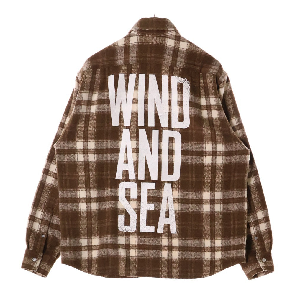 WIND AND SEA(ウィンダンシー) ロゴワッペンWIND AND SEA チェック ロングスリーブ 長袖シャツ ブラウン WDS-O-MLY-23-Q1-SH-02